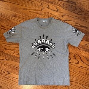 Kenzo PARIS Black Eye Embroidered Cotton Crewneck T Shirt UNISEX L